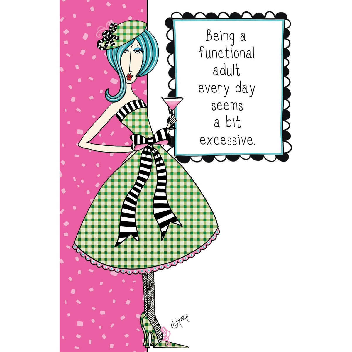 Black foil birthday card with embossed text reading 'Live today like you are in your 20s!' and glitter accents.