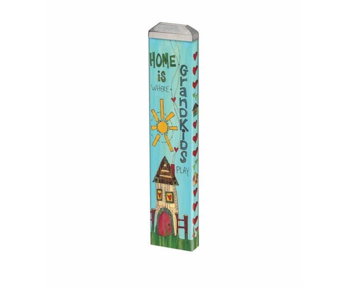 Black mini art pole measuring 13 inches with a cylindrical handle.