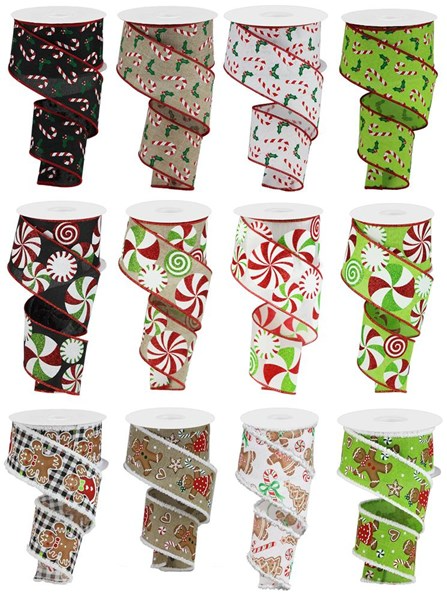 2.5"X10yd Peppermint Ribbon