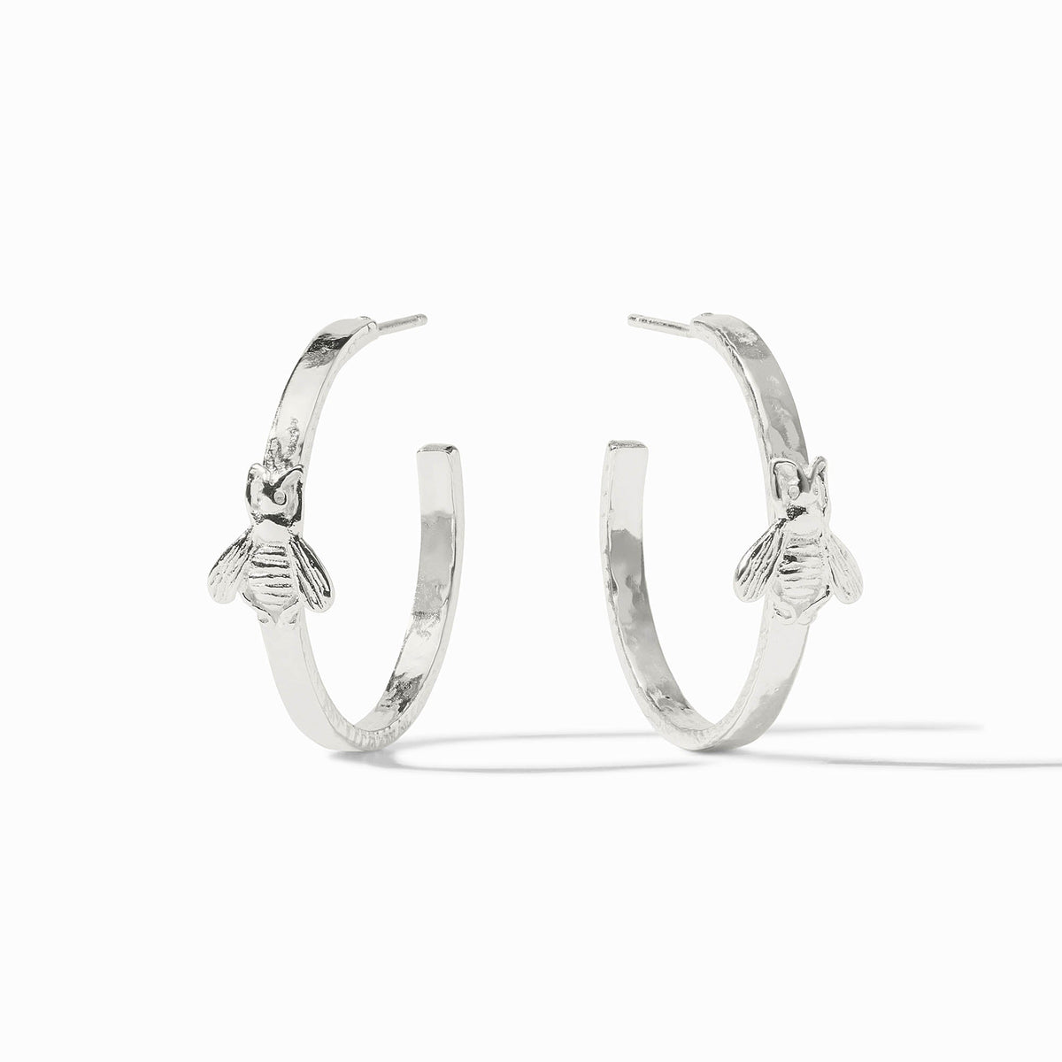 Silver plated hoop earrings with Julie Vos hallmark