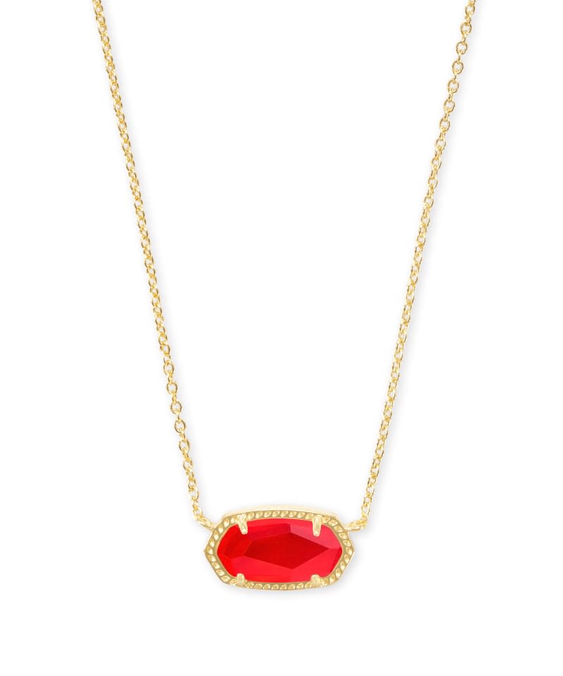 Elisa Short Pendant Necklace in silver-toned metal with a small rectangular pendant on an adjustable chain.