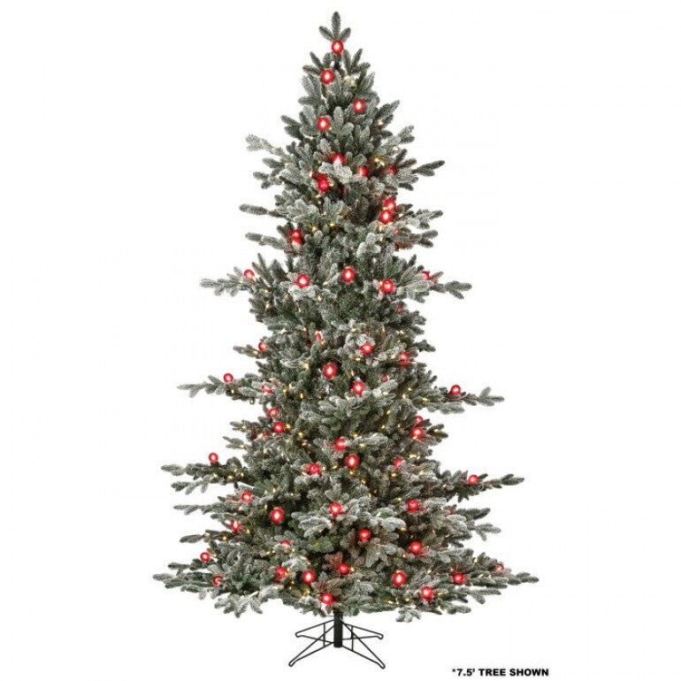 9-foot Epled candied sparkle tree with whimsical silver branches and festive green foliage.