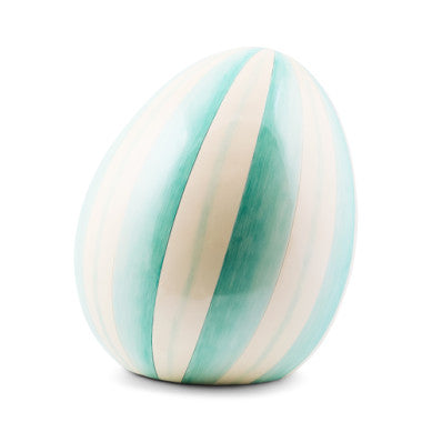 Handmade resin medium egg sculpture with a smooth oval silhouette in natural stone tones.