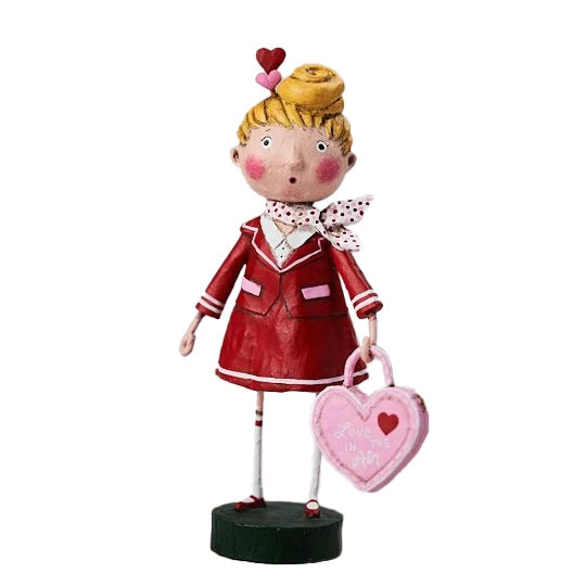 Lori Mitchell polyresin heart-shaped ornament in Love Is In The Air pattern