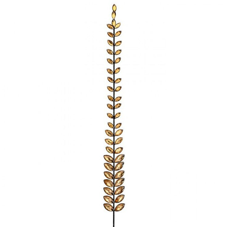 36-inch long jewel leaf stem with amber-colored faceted gems on a flexible dark wire.
