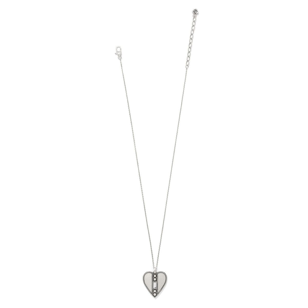 Pretty Tough Gem Heart Black Necklace with silver-plated heart pendant and crystal accents.