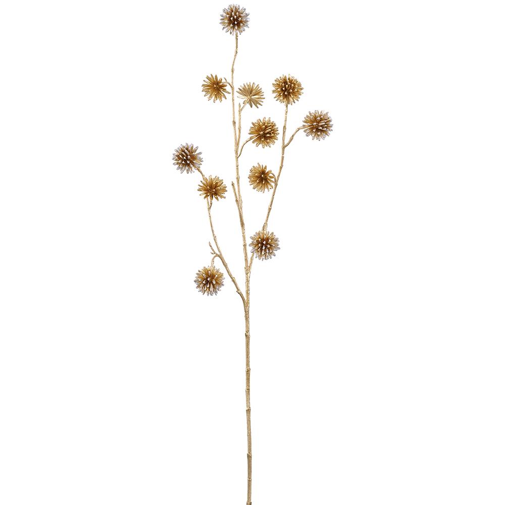 34-inch gold metallic plastic spray bottle with a happy tree wire handle silhouette.
