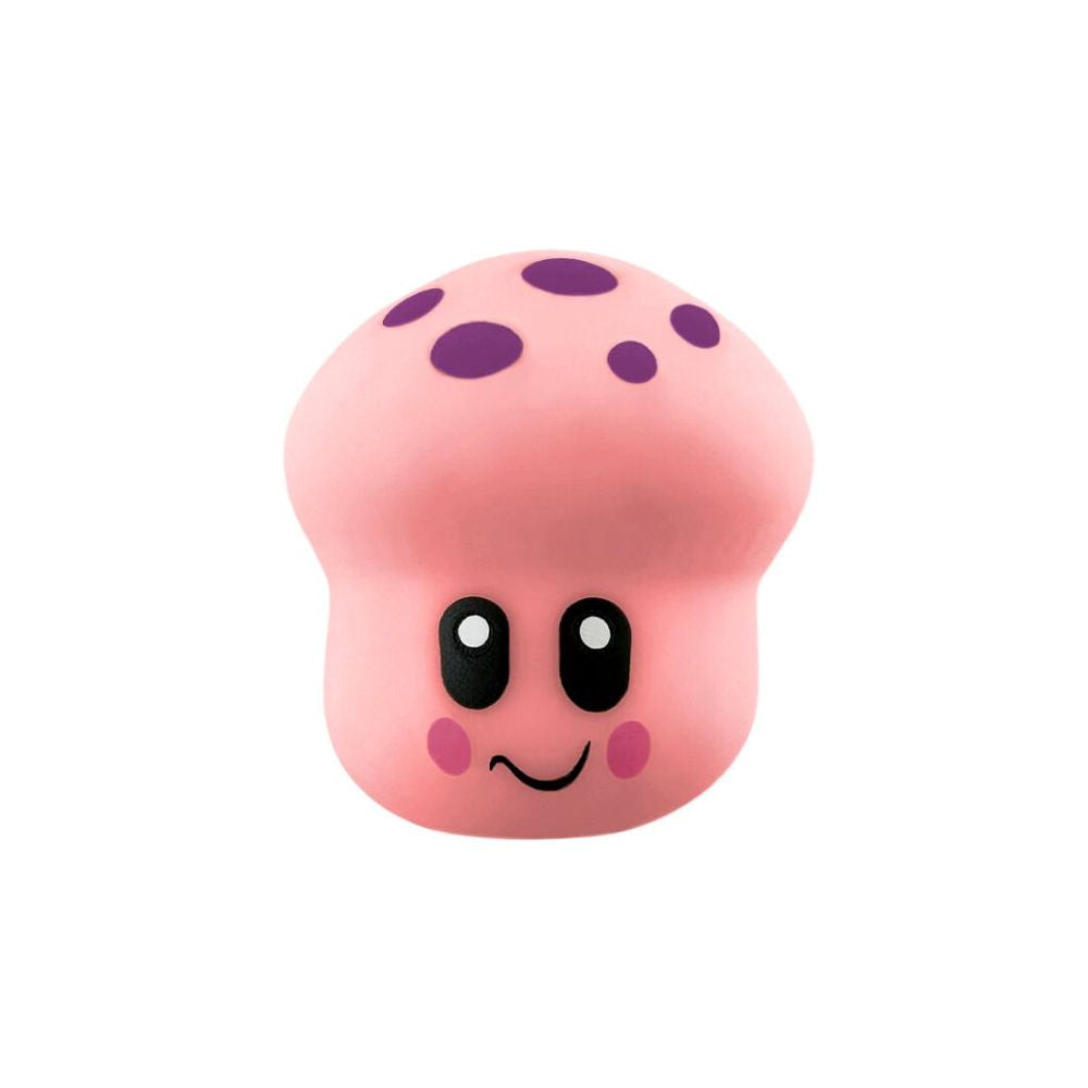 Squishi Mushrooms sensory toy in soft pastel colors with a whimsical mushroom silhouette and squishy texture.