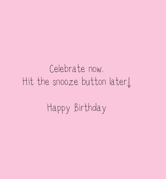 Dolly Birthday card with foil glitter accents featuring a girl in pajamas saying 'Let's get this party started' and 'I need to get to bed'.