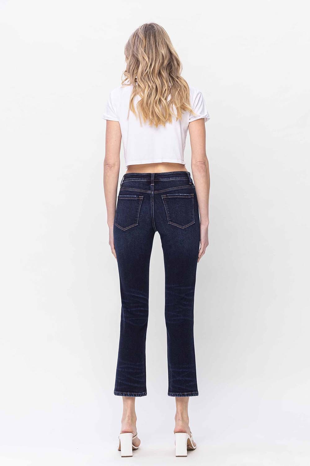 Hailey Mid Rise Slim Straight Jean