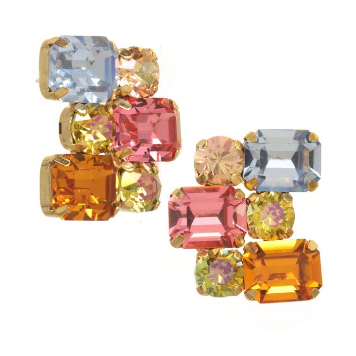 Courtney earrings featuring a .75" stud with a shiny finish.