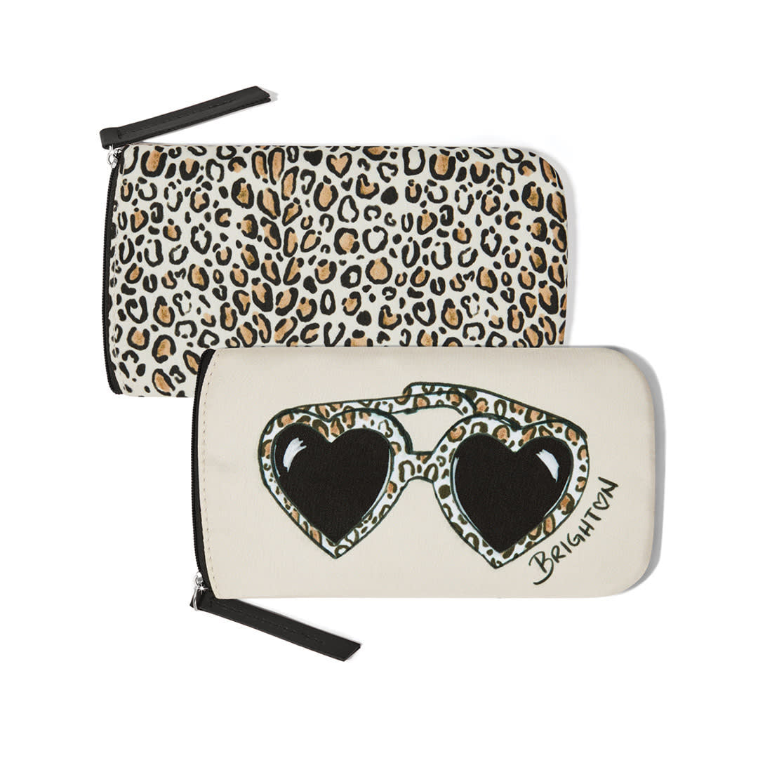 Black Wild Cat Sunglass Case with textured cat face silhouette