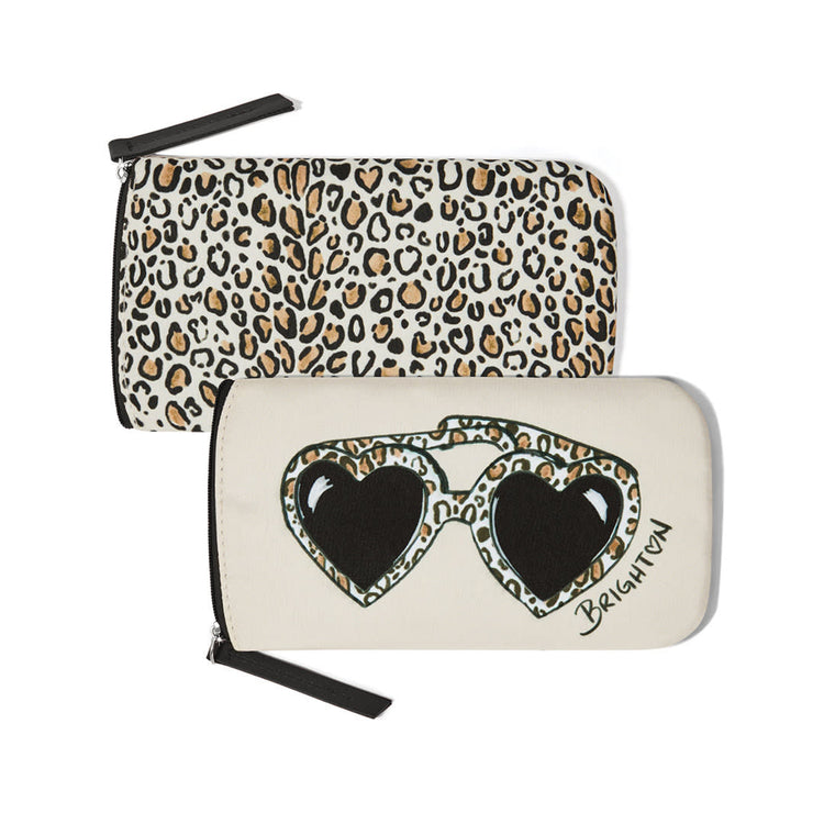Black Wild Cat Sunglass Case with textured cat face silhouette