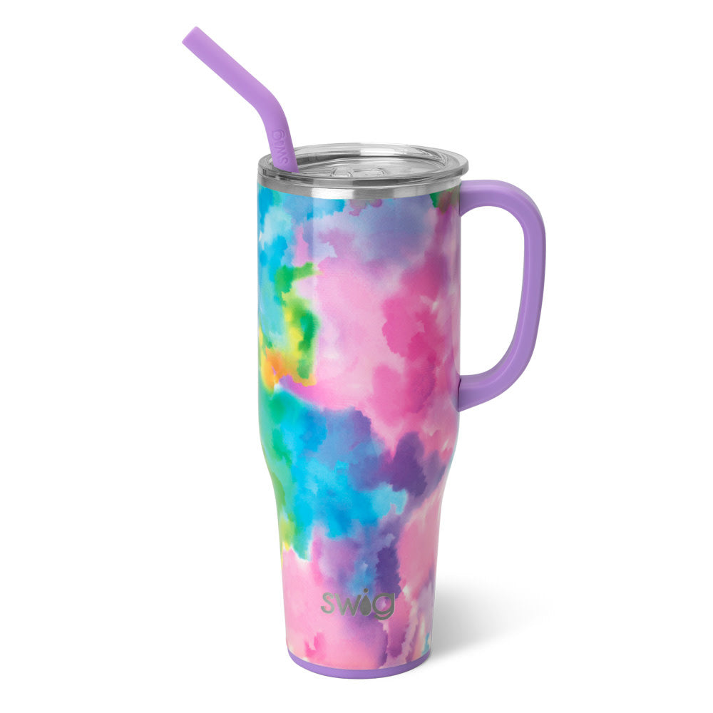 40oz Mega Mug in copper with comfort-grip handle, flexi-tip straw, and silicone base.