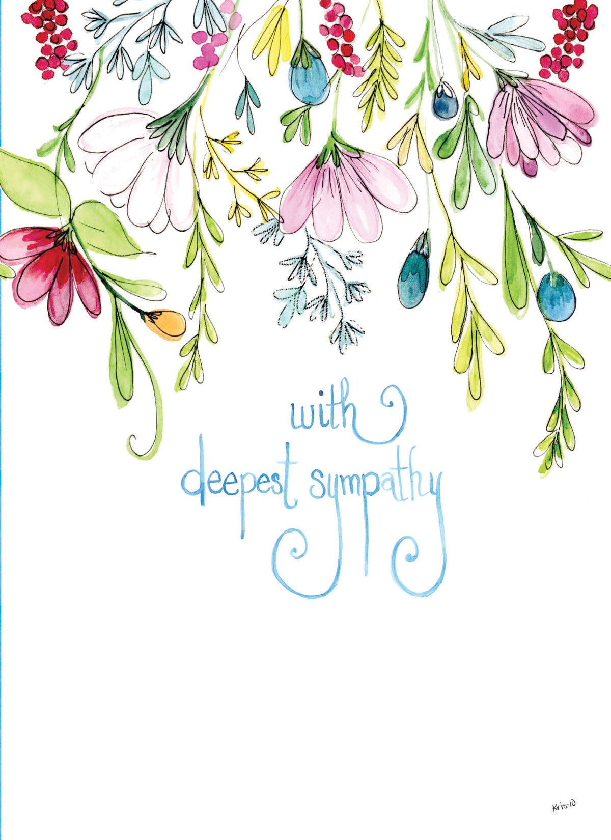 White A6 sympathy card with 'With Deepest Sympathy' text and matching envelope.