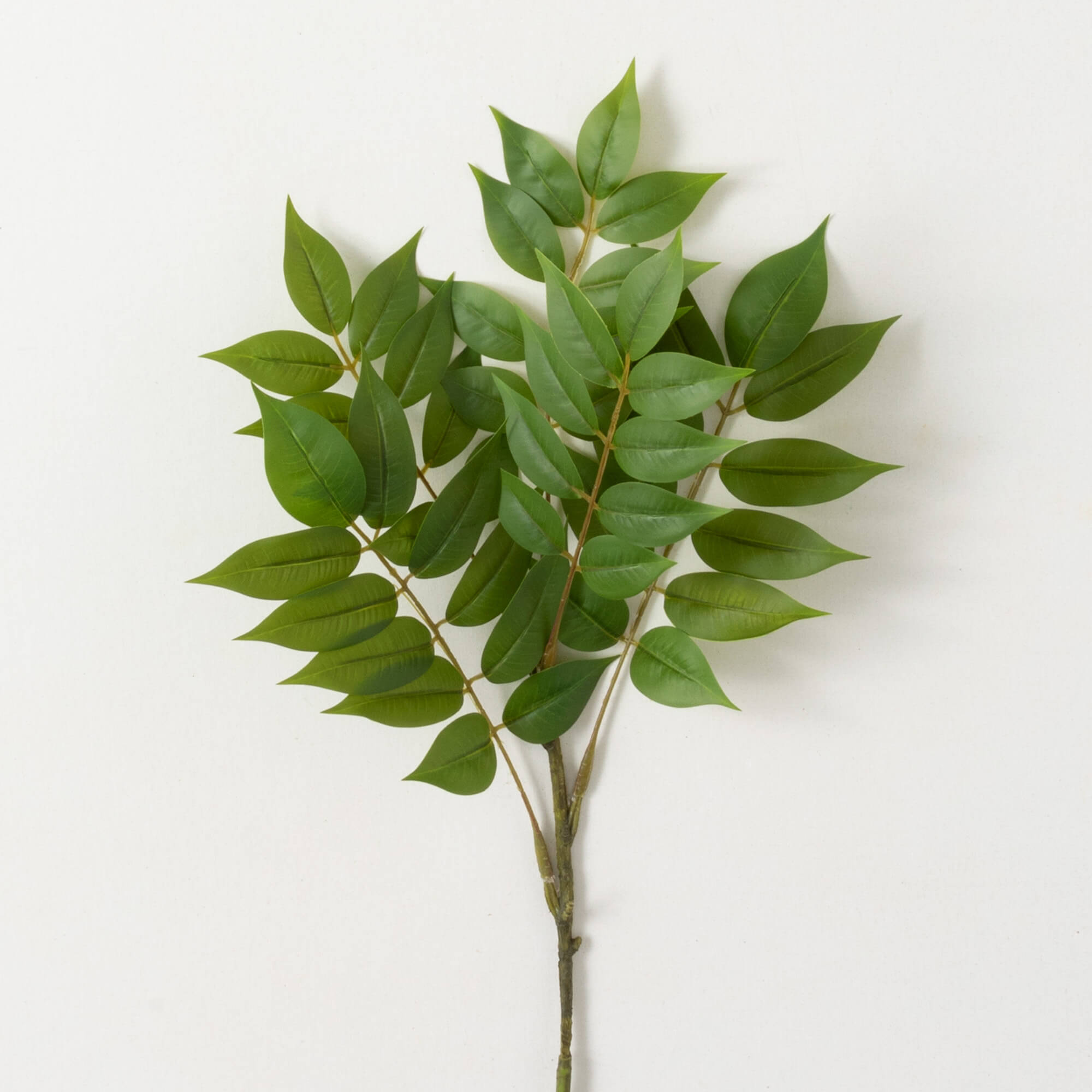 Bold green polyester faux ruscus spray foliage with ultra-realistic detailing in a tall silhouette.