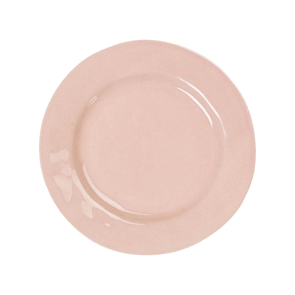 Puro Dessert/Salad Plate in a soft pink ceramic glaze with a smooth, round rim.
