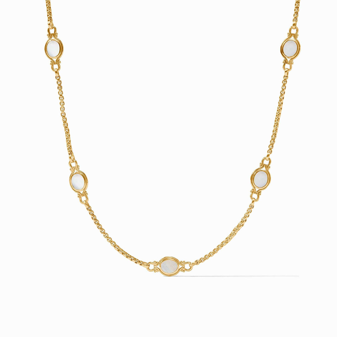 Saratoga Stone Station Necklace Mother of Pearl