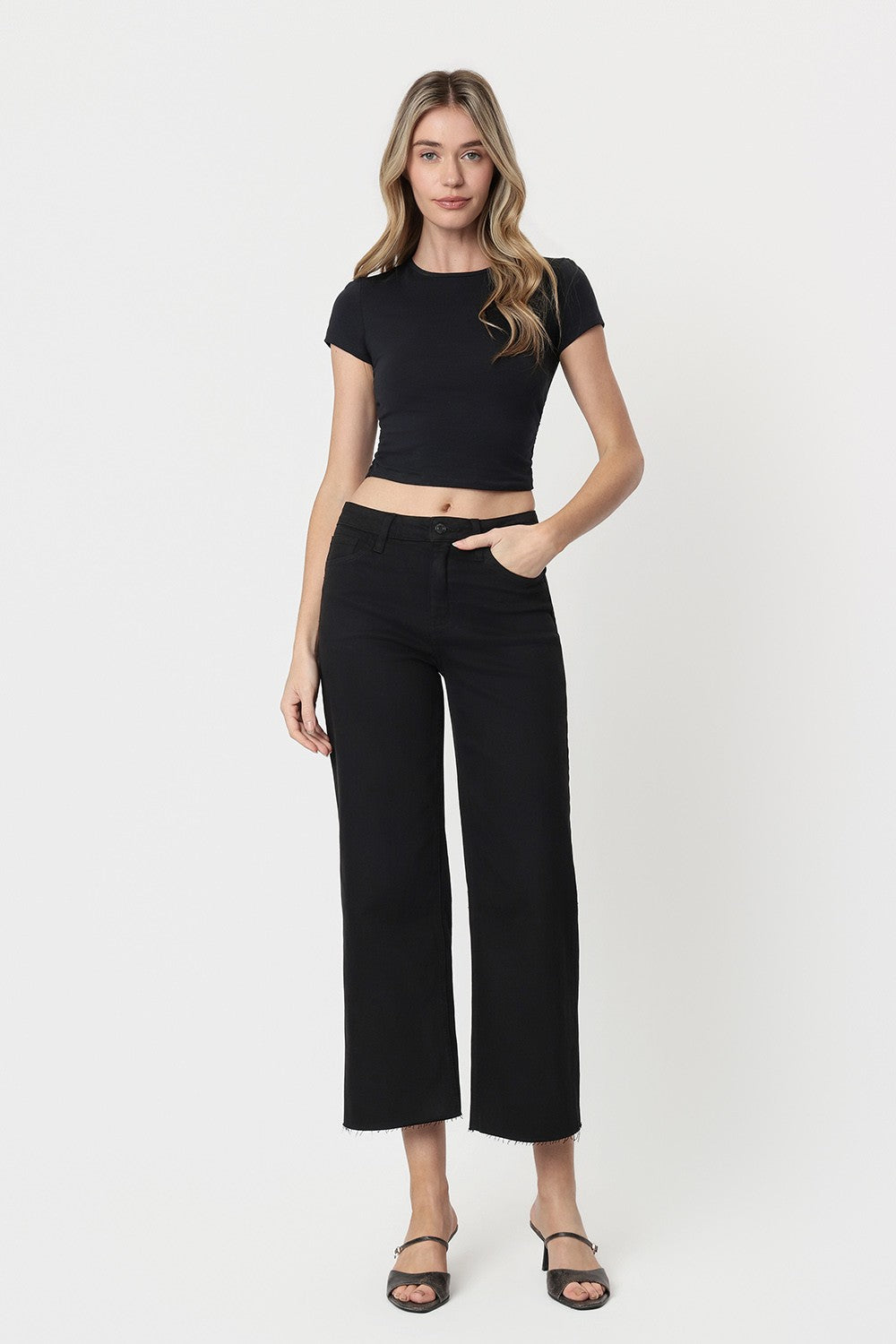 Stella High Rise Crop Wide Leg Jeans