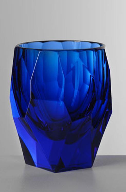Milly Large Tumbler, a faceted cobalt blue glass tumbler.