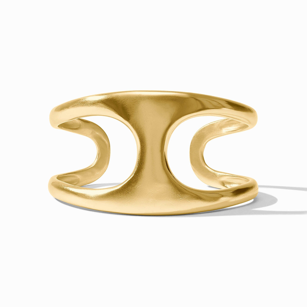 Laguna Statement Cuff bracelet in silver-tone metal with a wide rectangular silhouette and smooth polished finish.