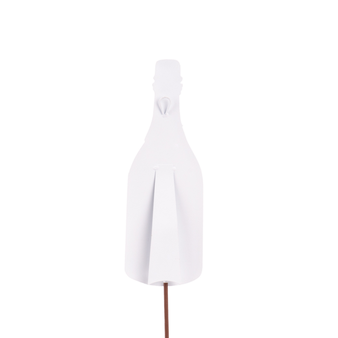 Beck's Be Mine Champagne wine stake with a champagne flute graphic on white background.