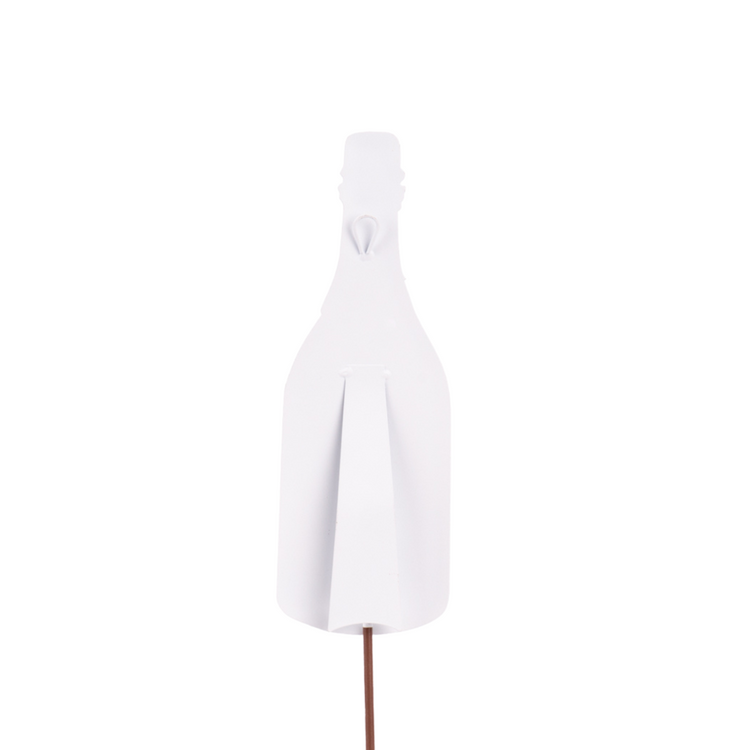 Beck's Be Mine Champagne wine stake with a champagne flute graphic on white background.