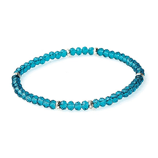 Silver crystal mini bracelet with stacked charm design
