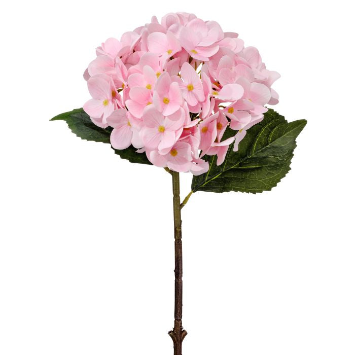 PE Hydrangea stem planter in white ceramic with a realistic hydrangea flower silhouette.