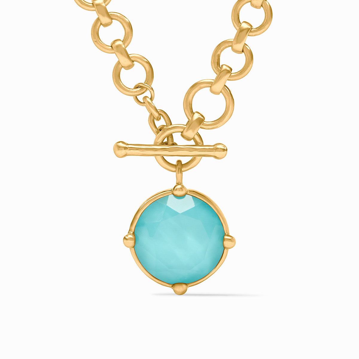 Adjustable Honeybee demi necklace featuring a rose-cut stone with beads on one side and a bas-relief bee design.