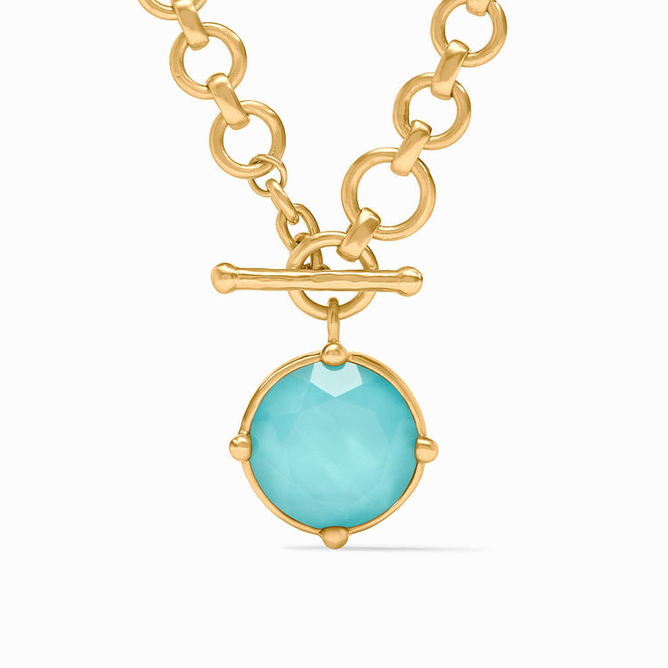 Adjustable Honeybee demi necklace featuring a rose-cut stone with beads on one side and a bas-relief bee design.