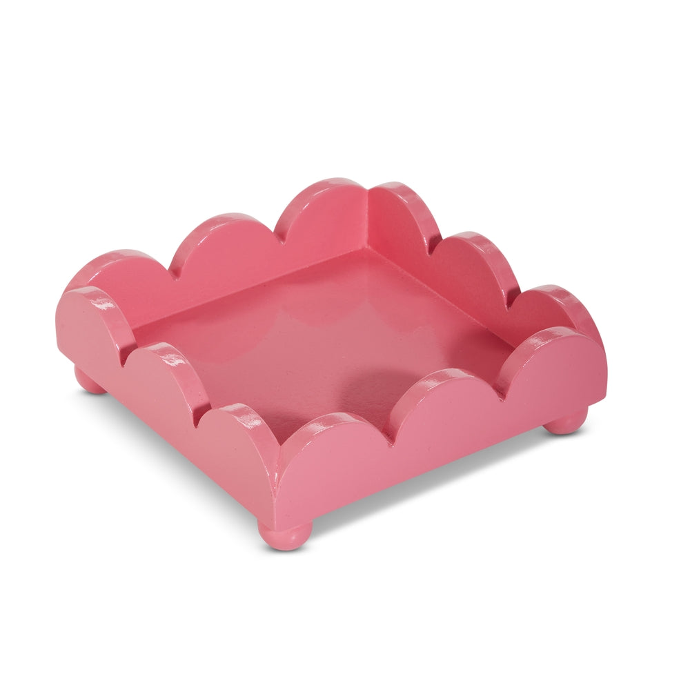 6” Pink Scalloped Napkin Holder