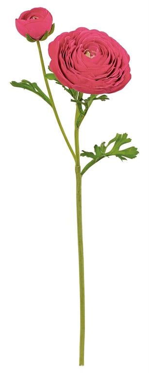 Natural Touch Ranunculus spray with bud in white artificial flowers on a 22-inch stem.