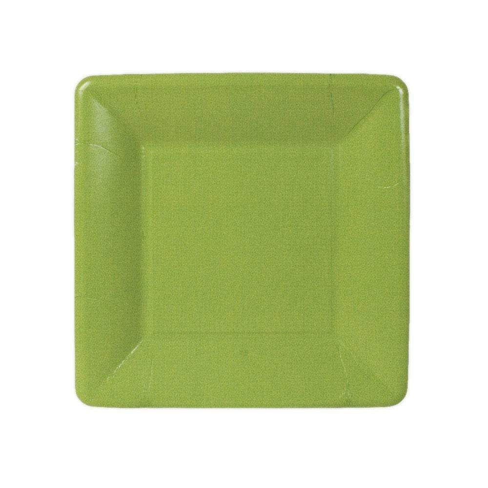 Pack of eight square salad plates with a subtle printed pattern.