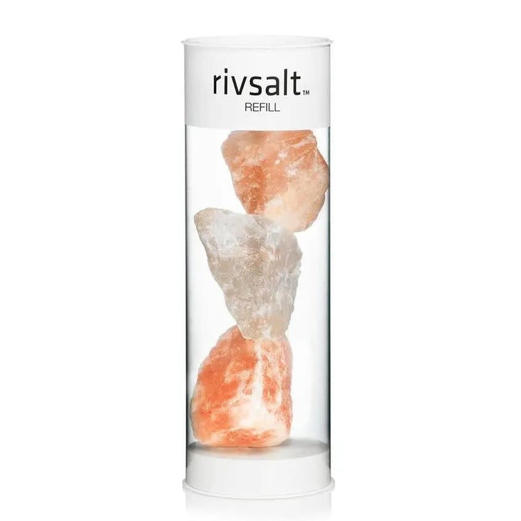Refill bag of Himalayan rock salt with natural pink crystalline texture.