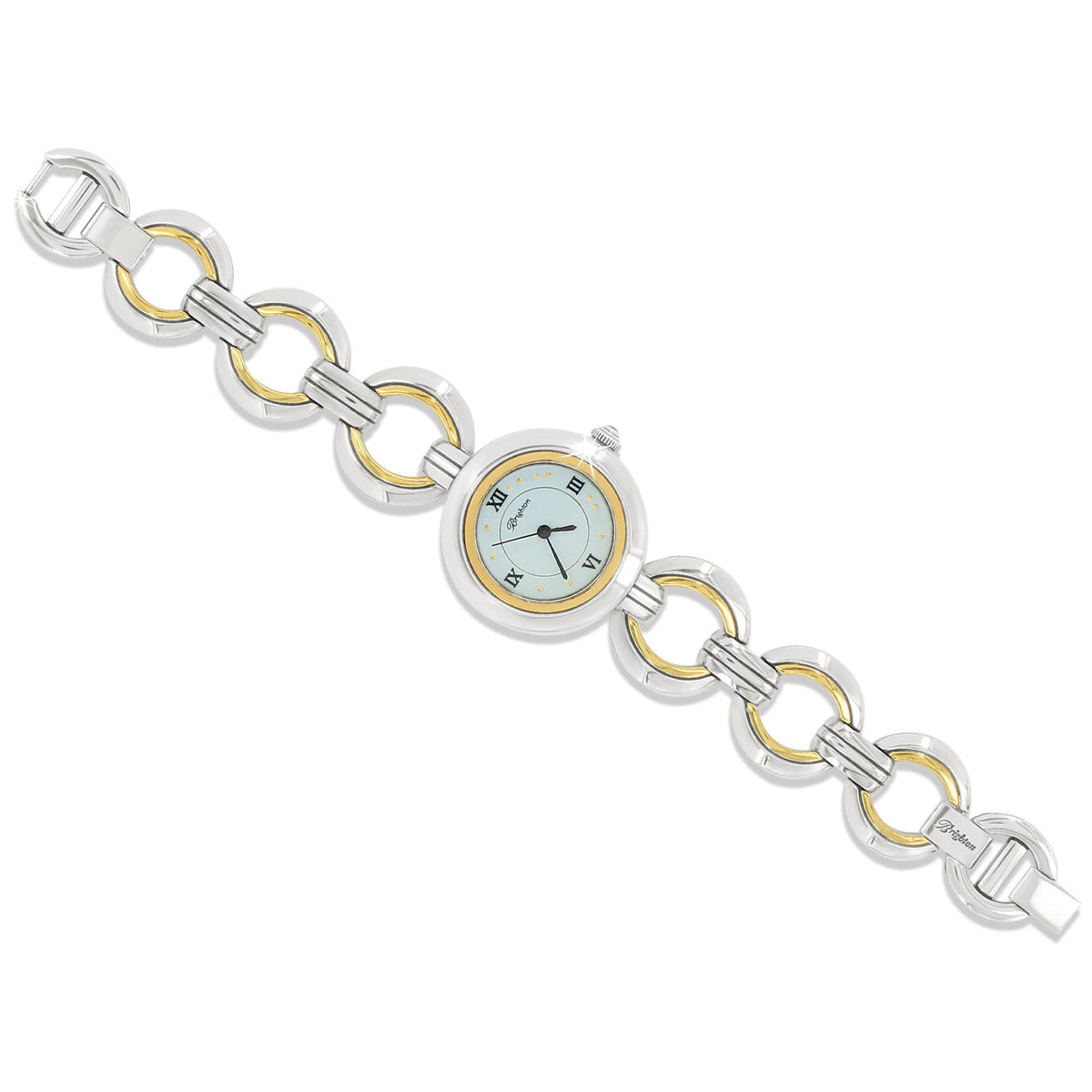 Two-tone silver-gold Sausalito watch with fold-over clasp on a white background.