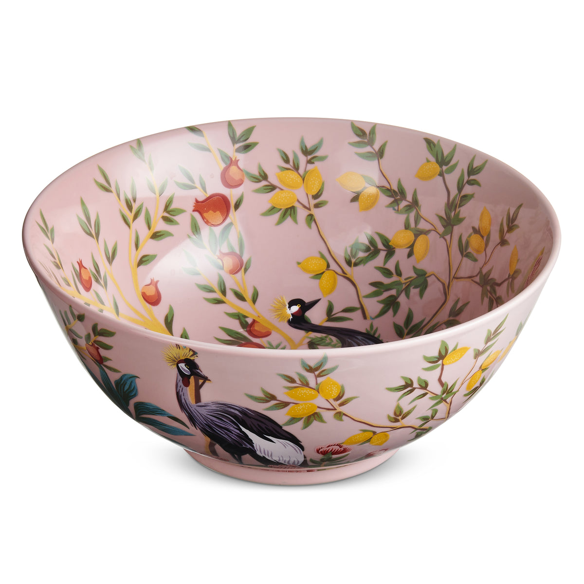 Round citrus bowl in natural wood finish with smooth rim.