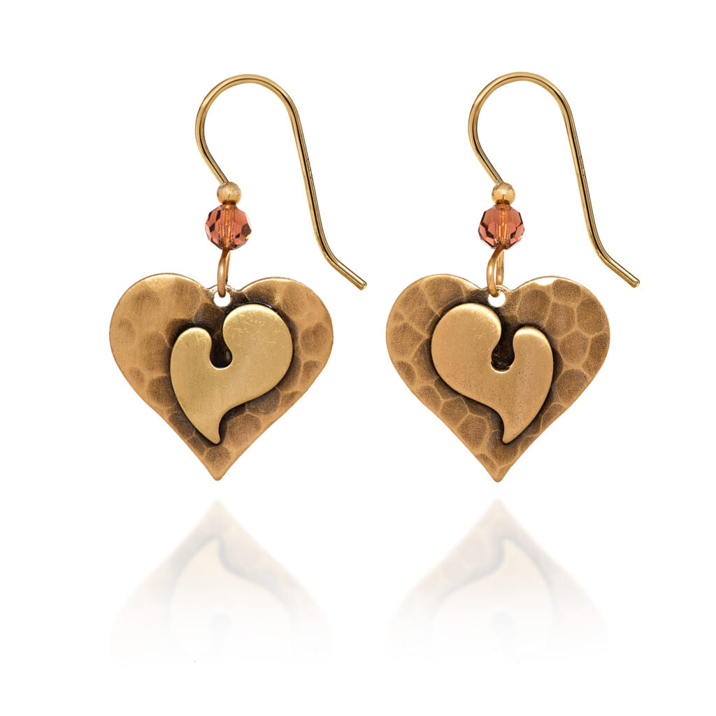 Heart on Heart with Bead Earrings