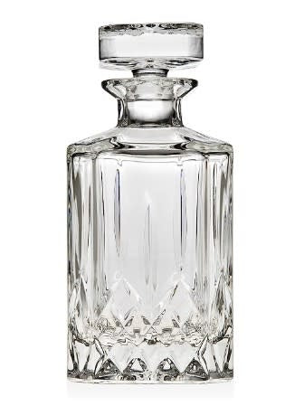 Square crystal whiskey decanter with stopper