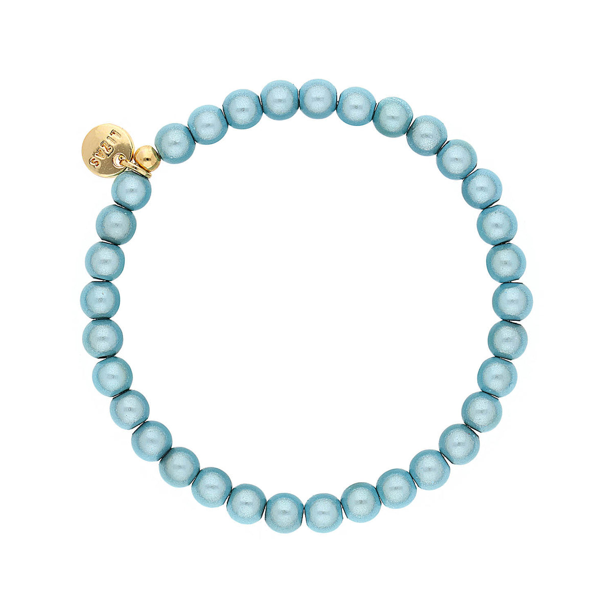 Roundville bracelet featuring stretchy Czech crystal beads in a round silhouette with mixed colors.