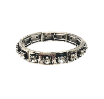 Metal Stretch Bracelet with Rhinestones