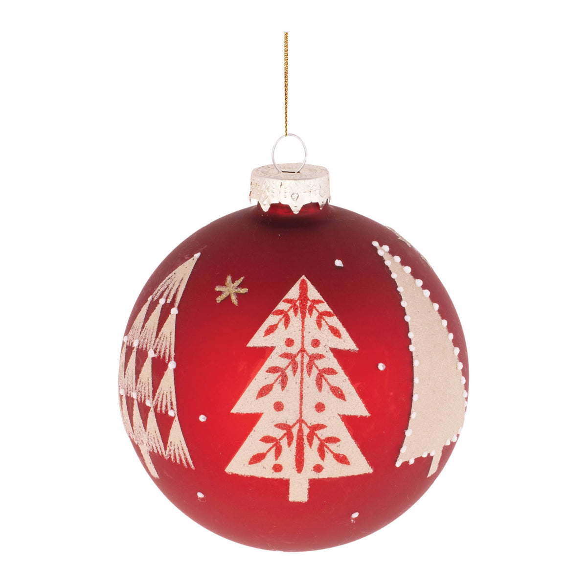 4-inch glass ball ornament with a round silhouette.