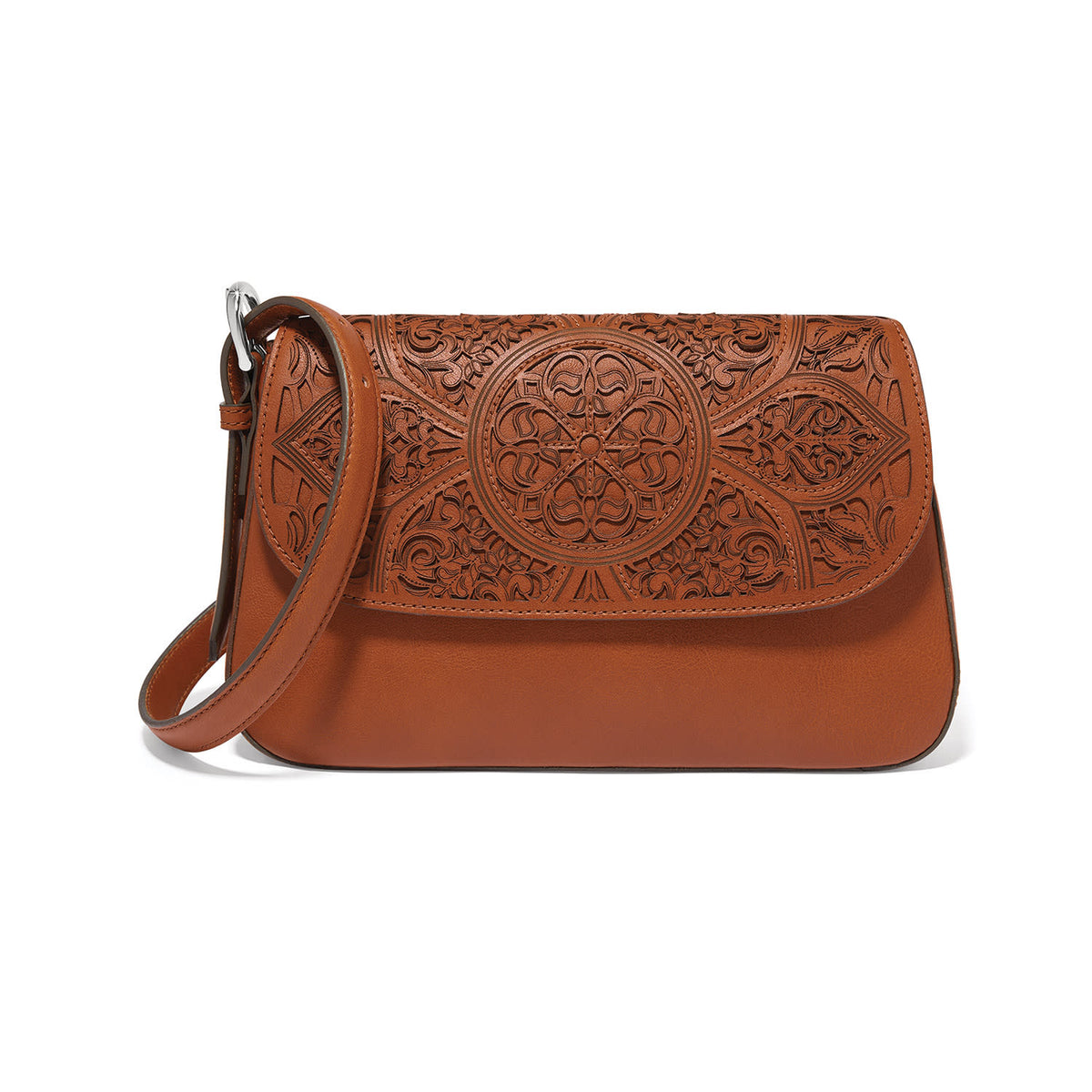 Russet Sephora Flap Bag with adjustable strap and secure closure