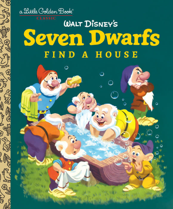 Little Golden Book titled Seven Dwarfs Find a House featuring vintage Disney artwork.
