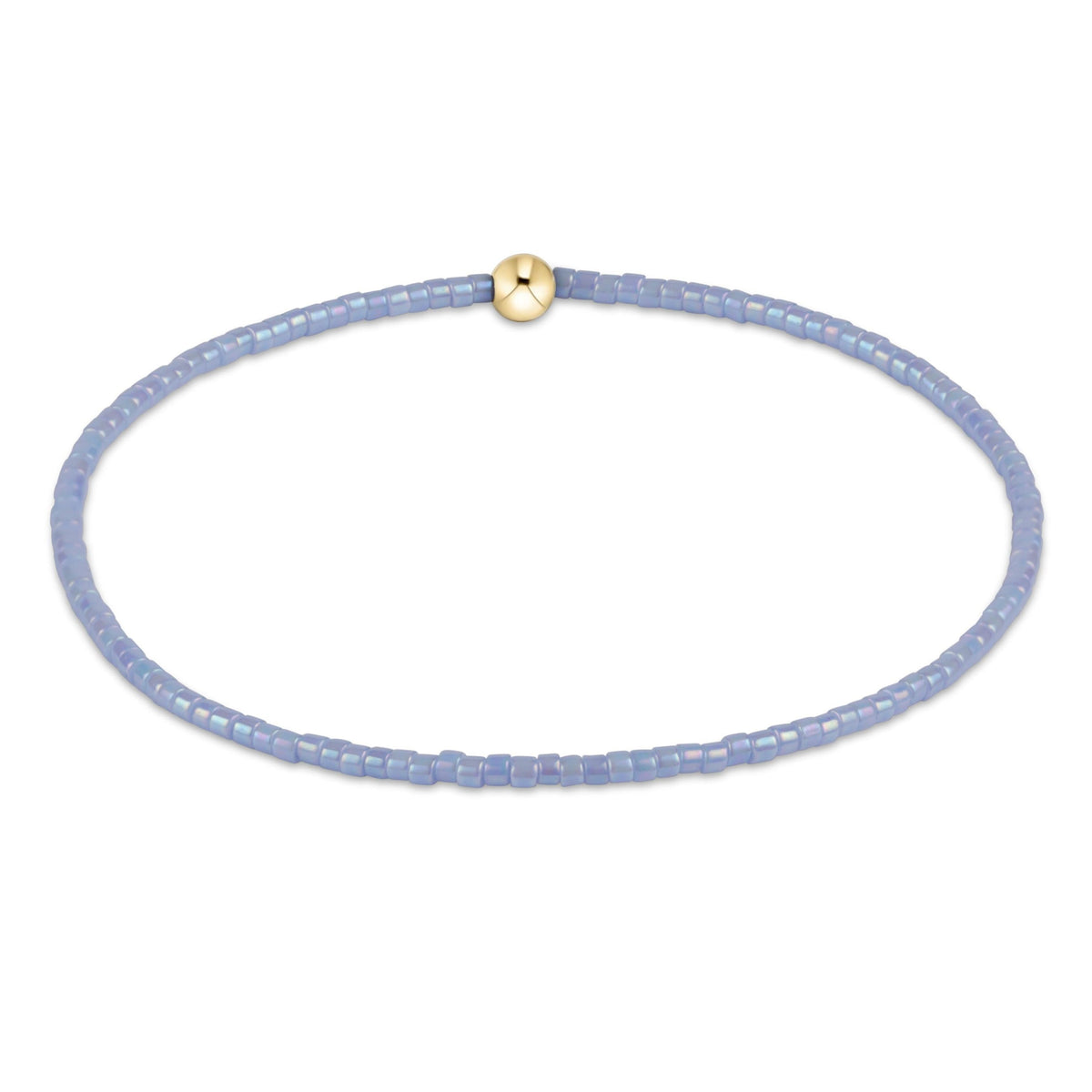 Hope Classic Bracelet featuring 2mm light purple seed beads and a single 4mm 14kt gold-filled bead.