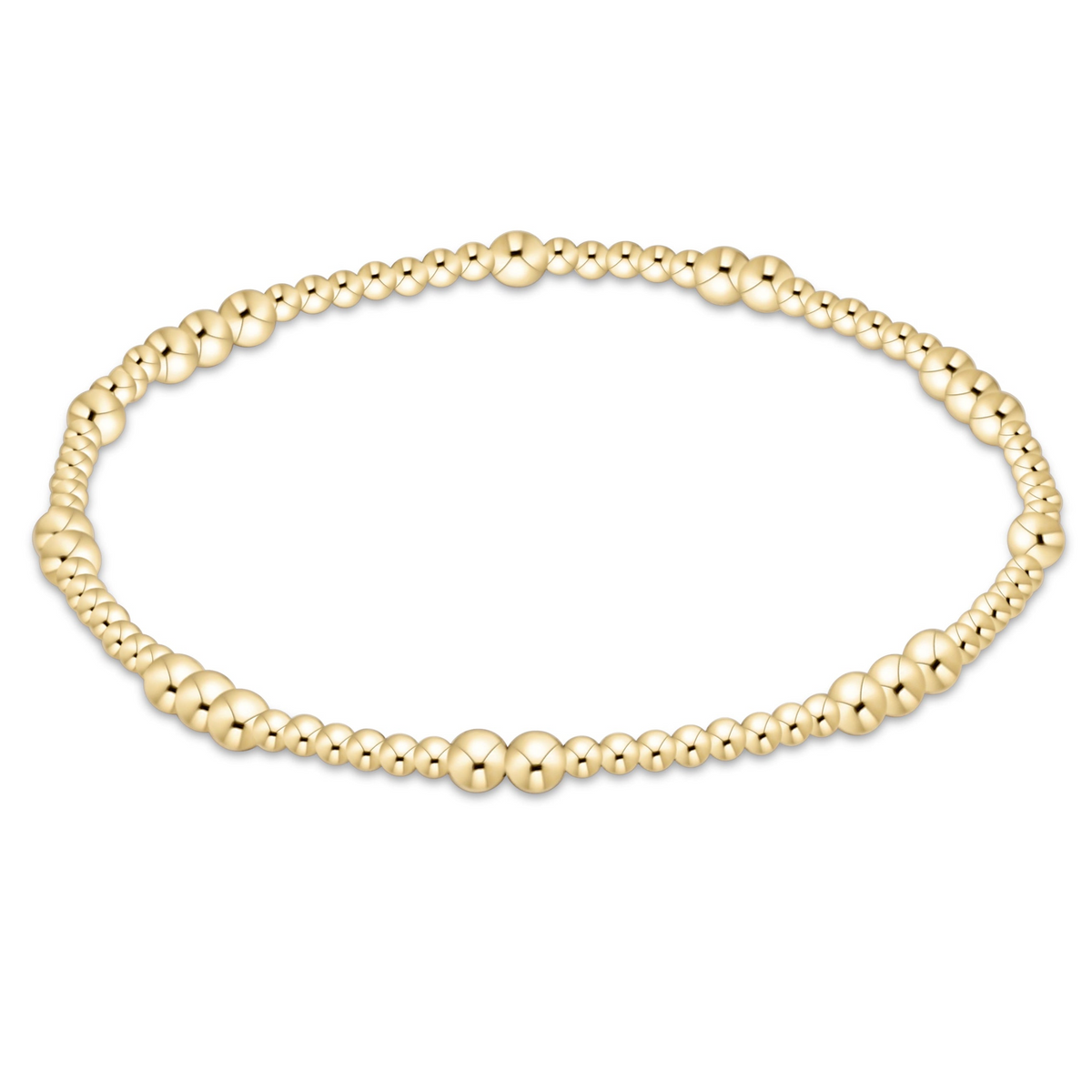 Hope Unwritten Gold 3mm Bracelet with alternating 2mm and 3mm 14kt gold-filled beads.
