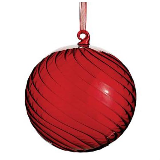 Red glass ball ornament with hanging string