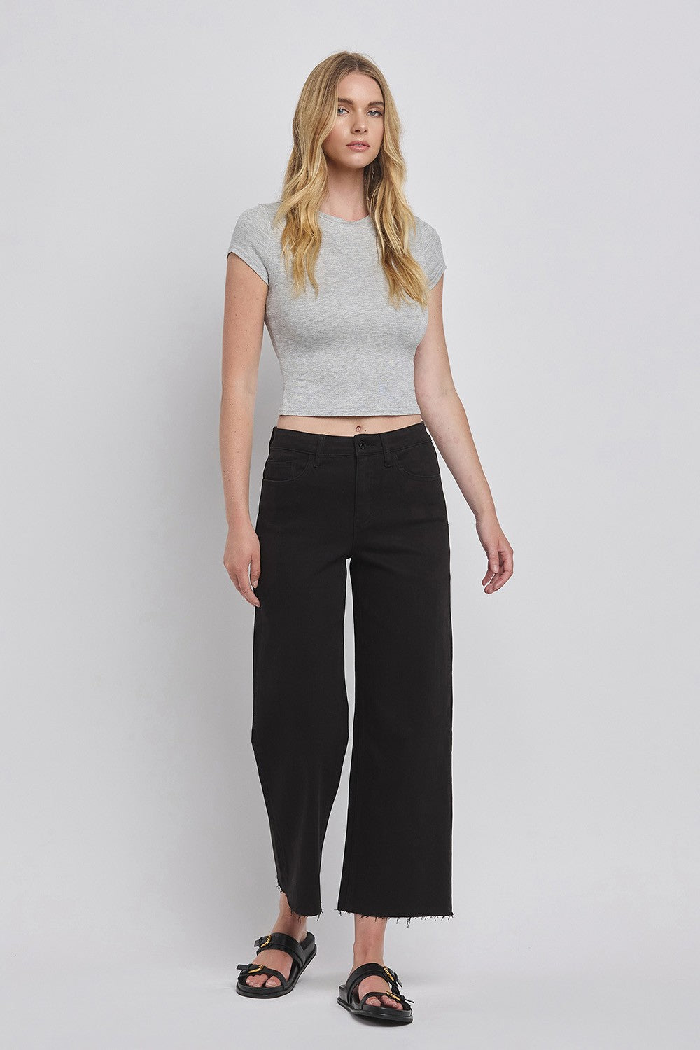 Stella High Rise Crop Wide Leg Jeans