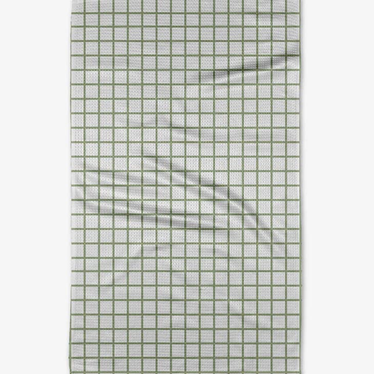 Recycled polyester waffle weave tea towel with single-sided print