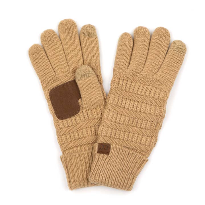 Cc Fleece Lined Touchscreen Gloves in soft acrylic material with a sleek silhouette.